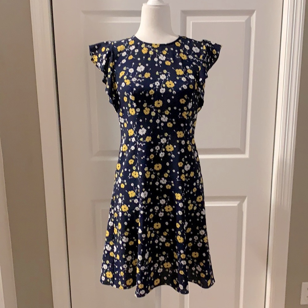 MICHAEL Michael Kors Navy & Yellow Floral Dress